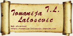 Tomanija Lalošević vizit kartica
